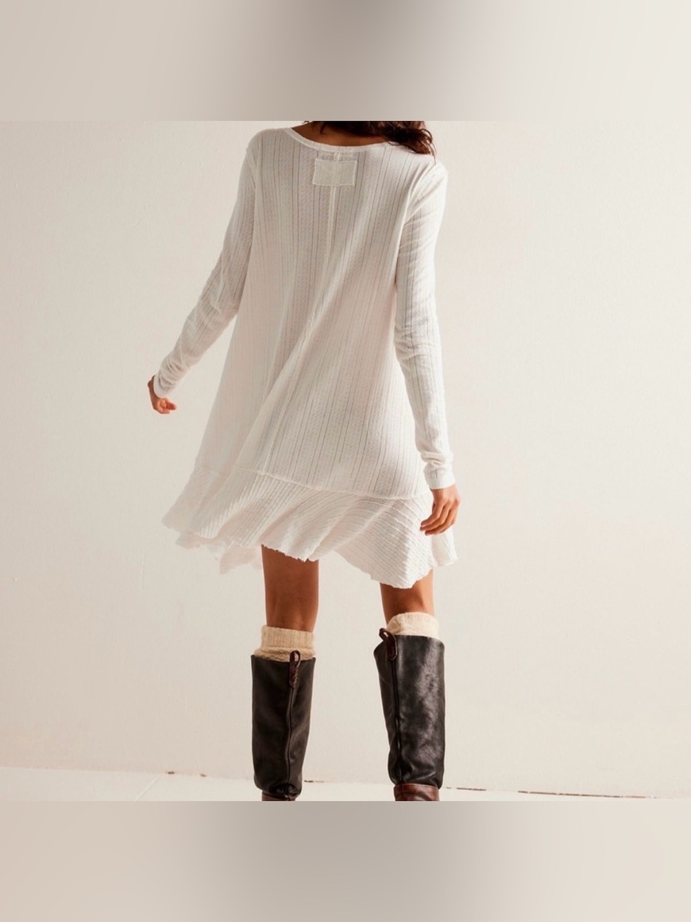 NWT FREE PEOPLE Tate Pointelle Tunic- Ivory Combo $78 MSRP